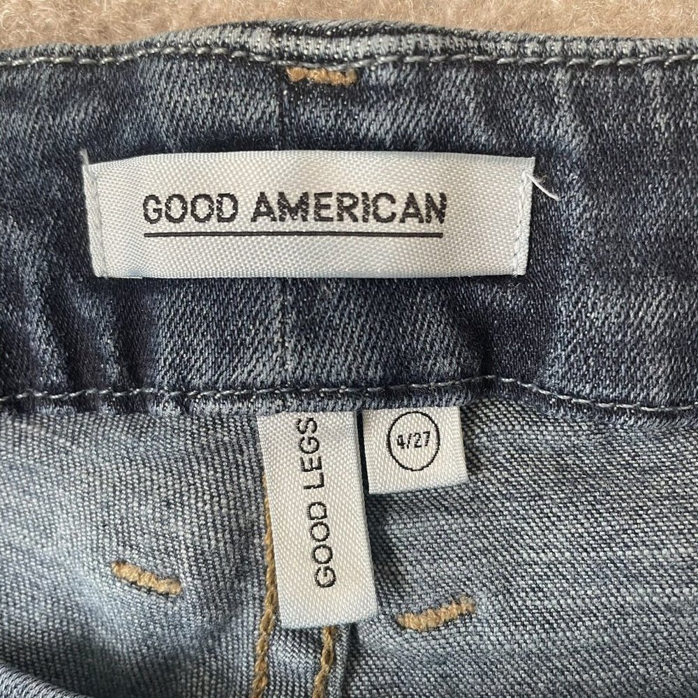 Good American Jeans Womens 4/27 Skinny Stretch Denim Pants Good Legs Dark Wash - Picture 4 of 12